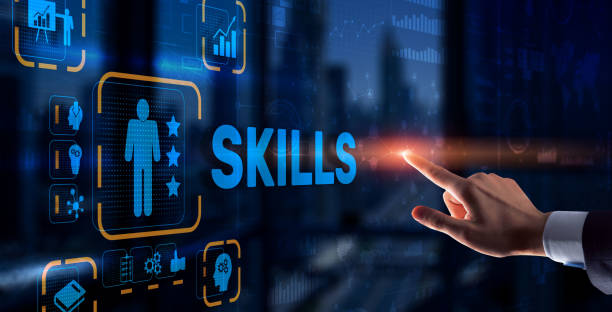 skills learning personal development finance competency business concept - eficiência imagens e fotografias de stock