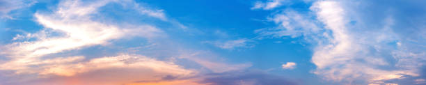 istock Dramatic panorama sky with cloud on sunrise and sunset time. 1319404955