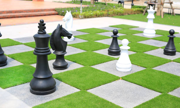istock Big chess piece decorative in the garden 1319412136