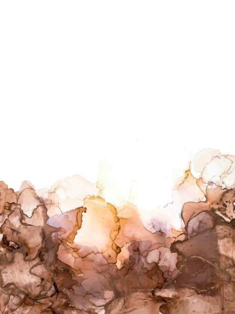 istock Abstract black, brown and gold alcohol ink paint, marble liquid art, watercolor wallpaper poster. Brown watercolor fluid painting vector design card. 1319412664