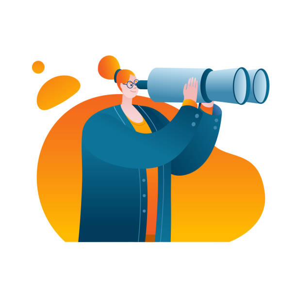istock A businesswoman in a business suit looks through binoculars. 1319419578