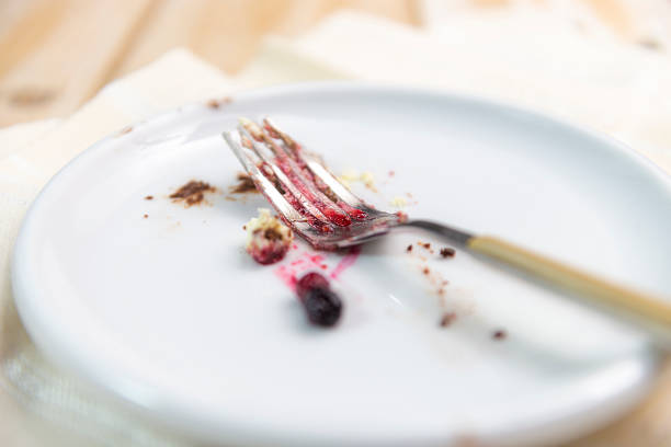 istock Plate with fork and cake crumbs. 1319429139