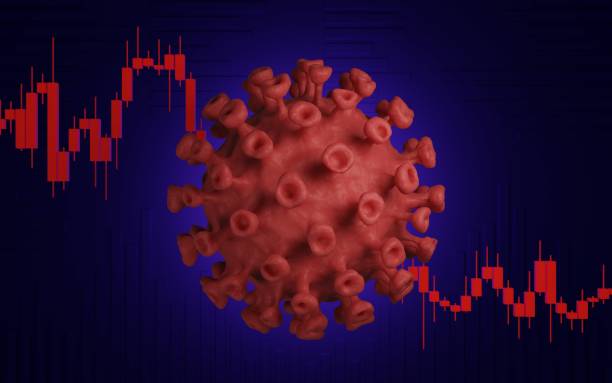 istock Red Covid-19 Coronavirus over Financial Charts and Bar Graph 1319432128