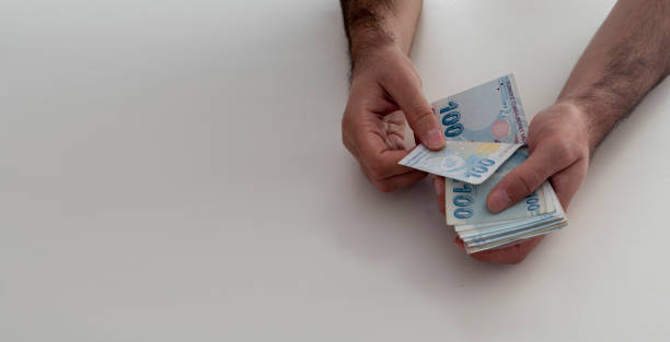 Turkish lira stock photo