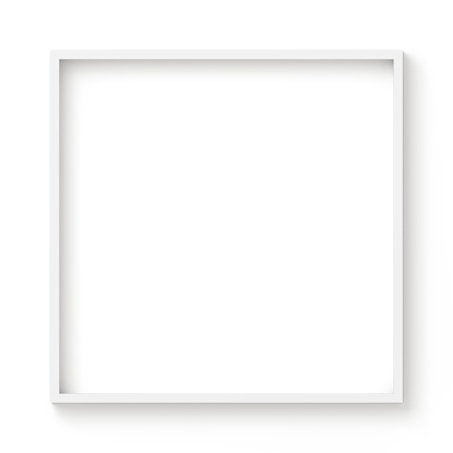 Frame white blank empty picture frame realistic modern design on white wall background 3d rendering template in high resolution for print and presentations