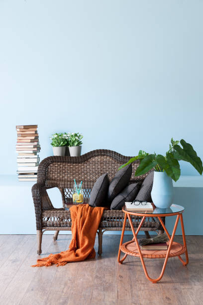istock Reading room bookshelf old brick wall cozy interior decoration 1319439488