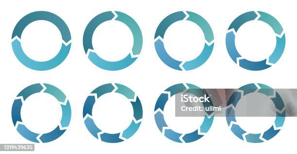 Infografica Circolare - Immagini vettoriali stock e altre immagini di Cerchio - Cerchio, Segno di freccia, Infografica