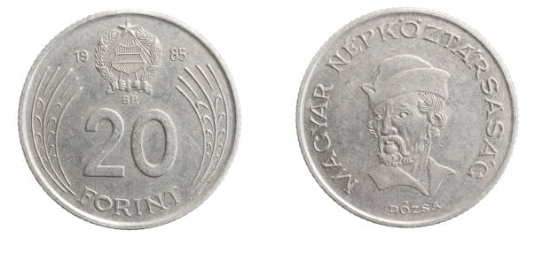 istock Hungary twenty forint coin on white isolated background 1319442581