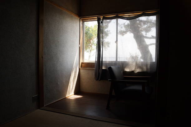 istock Natural light from the window in Japanese house 1319442605