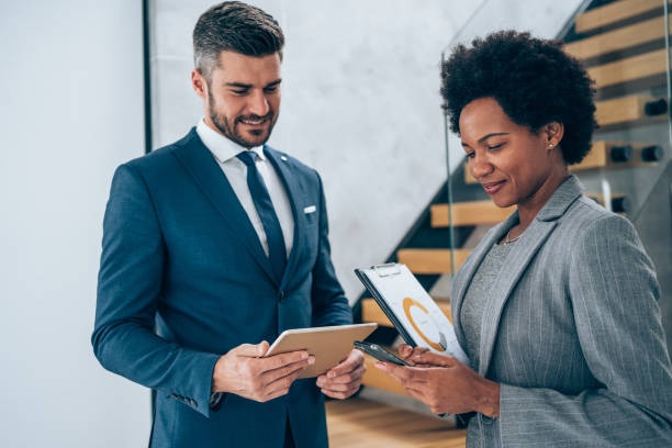 istock Business conversation in the office. 1319458279