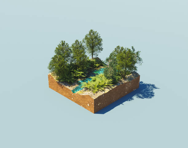 istock isometric nature corner with a river and trees around 1319459873