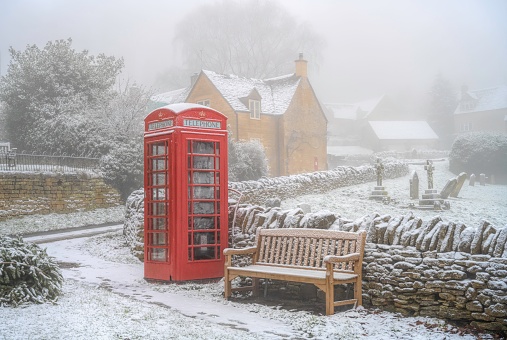 Wintertime at Snowshill, Cotswolds, Gloucestershire, England.