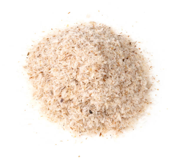 istock pile of Psyllium husk closeup on white 1319465488