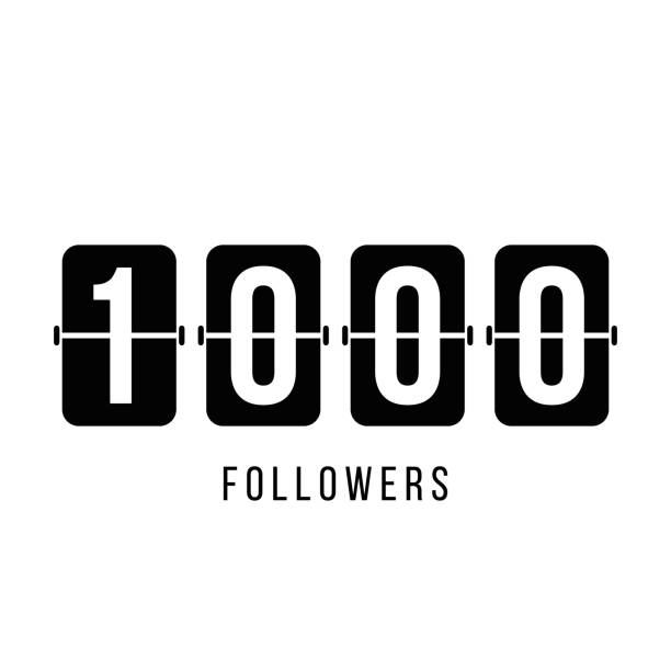 1000 followers, thank you, social media or network post template or banner 1000 followers, thank you, social media or network post template or banner number 1000 stock illustrations