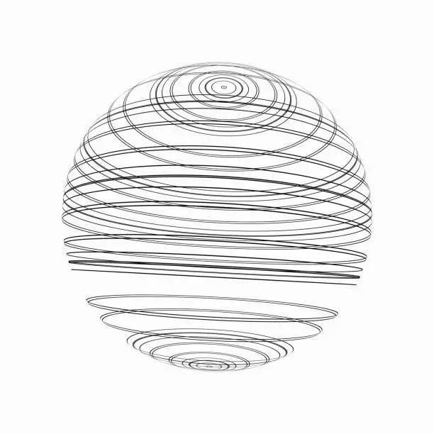 Vector illustration of Line wired graph sphere frame illustration