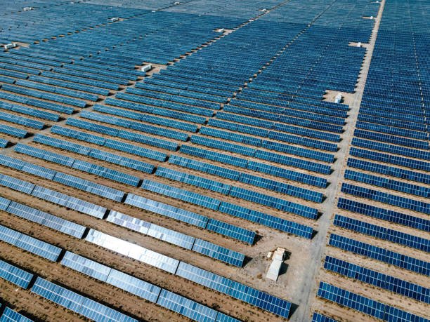 istock Drone Point View of Solar Panels 1319478051
