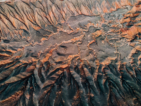 Aerial View of Mountains and Danxia Landform