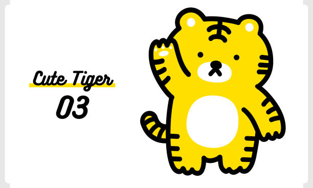 illustrations, cliparts, dessins animés et icônes de caractère mignon de tigre des illustrations vectorielles partie 3 - big cat fun cute yellow