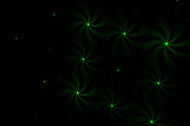istock Patterns in green on the wall. Laser background. Party or disco concept. 1319478424