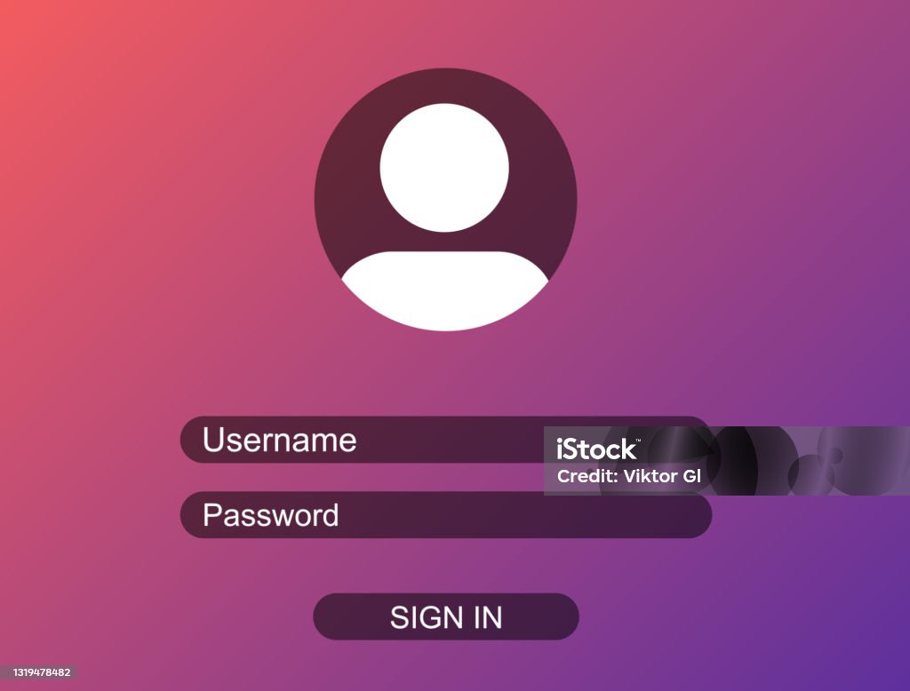 Person Loggin In Interface Username And Password To Login Data For Authorization Log In ...