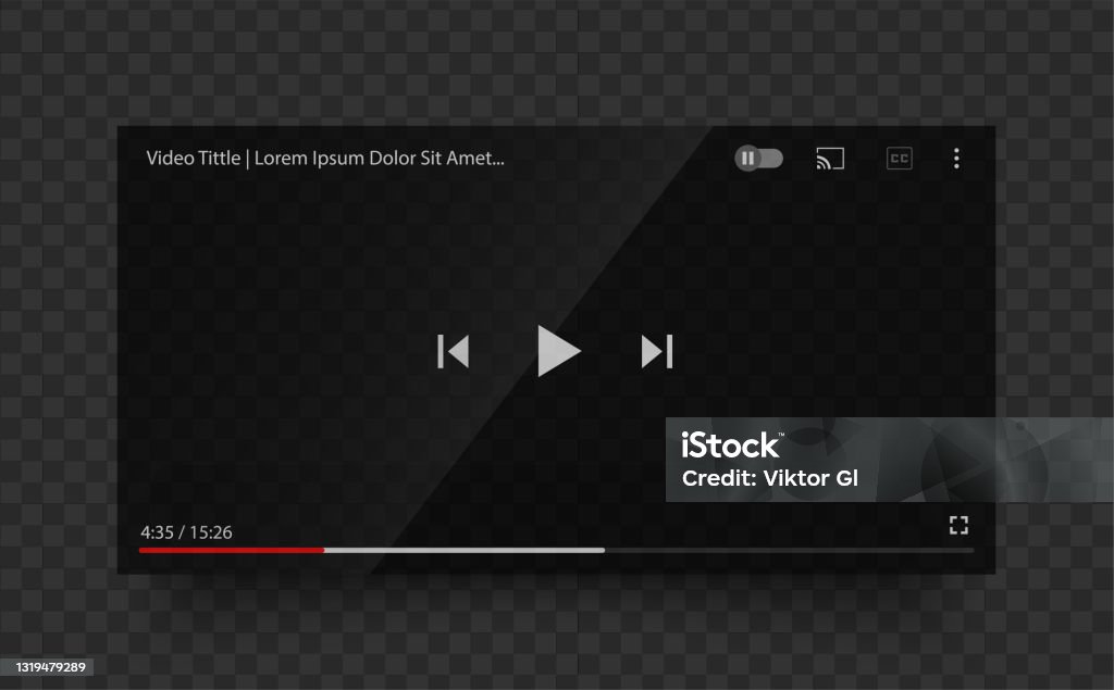 Video Bar Graphics Video Player Bar Template Concept For Online Broadcast Vector Streaming ...
