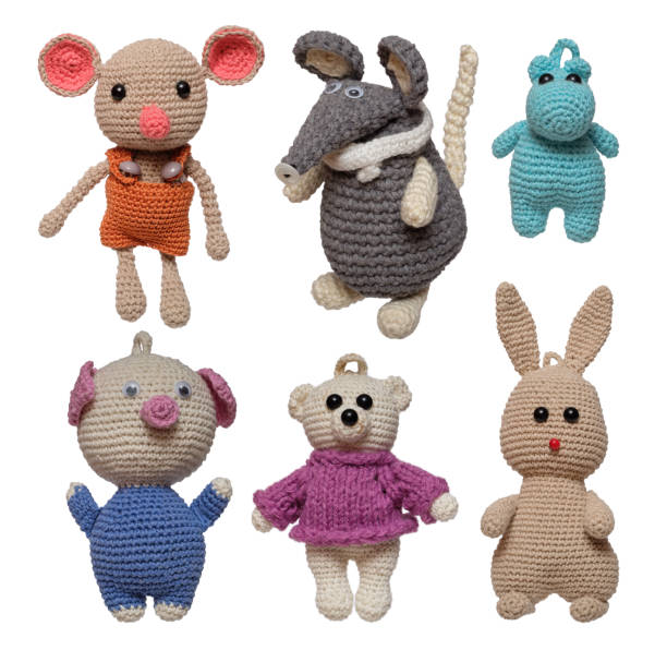 istock Six knitted toys. 1319486913