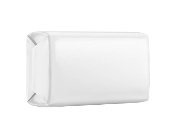 istock Soap bar packaging box isolated on white background 1319487177