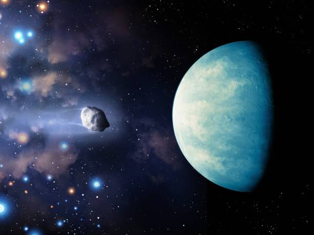 istock A beautiful space landscape with an alien planet, an asteroid and constellations. 1319488091
