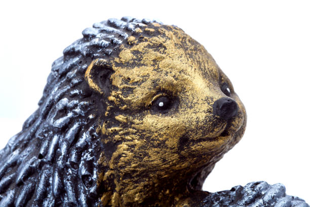 istock artificial figure hedgehog portrait of a muzzle concrete product decorative element of landscape design close-up isolated on a white background. 1319491058