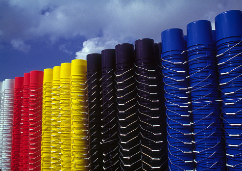 Plastic buckets in plastic industry