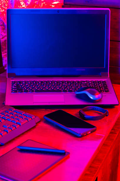 istock Freelancer workplace in the creative profession. Work at home graphic designer. Laptop, smartphone and graphic tablet in the workplace 1319492812