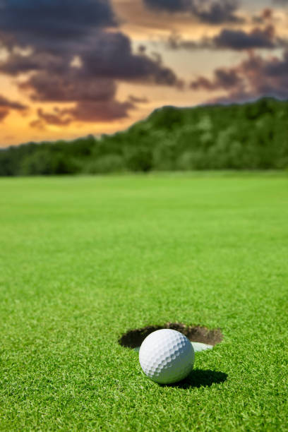 istock Golf Ball By Edge of Hole 1319497373