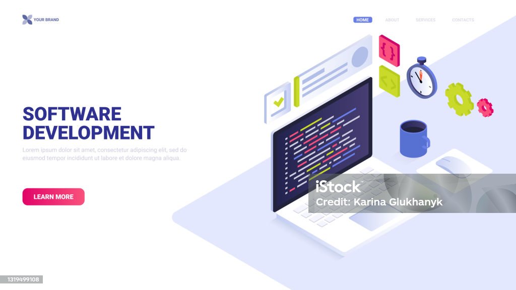 Software Development Page Software Development Vector Concept Isometric Illustration For Website ...