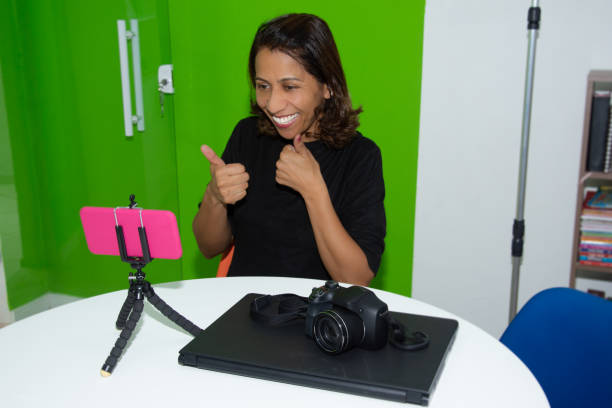 Webcam in front of computer screen