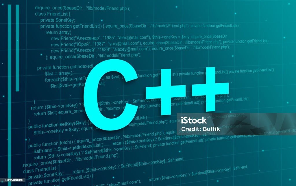 C Programming Language On Technological Background With Code Elements ...