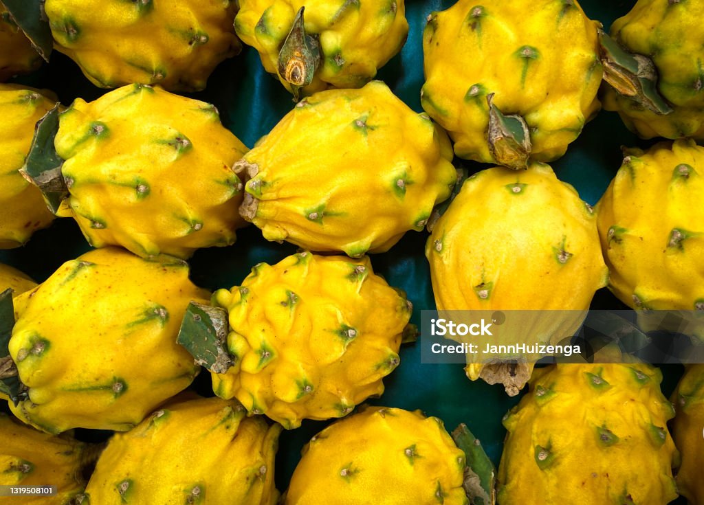 Group of Kiwani Fruit/Horned Melon at Market Kawani Fruit Stock Photo