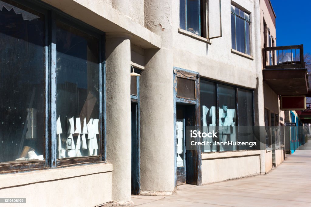 San Luis, CO: Steet with Abandoned Storefront San Luis, CO: A steet with an abandoned storefront Abandoned Place Stock Photo