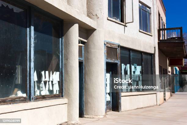 San Luis Co Steet With Abandoned Storefront Stock Photo - Download Image Now - Abandoned Place, Store, Closed