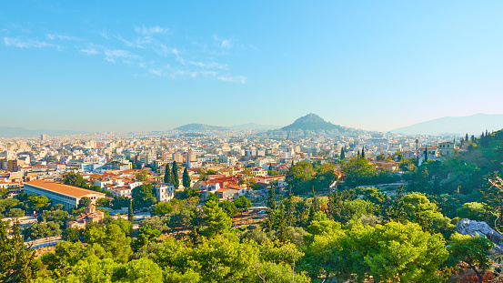 Panoramic view of Athens city. Cityscape