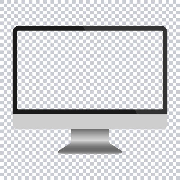 ilustraciones, imágenes clip art, dibujos animados e iconos de stock de portátil vectorial aislado sobre fondo blanco con sombra transparente. antecedentes transparentes - equipo monitor