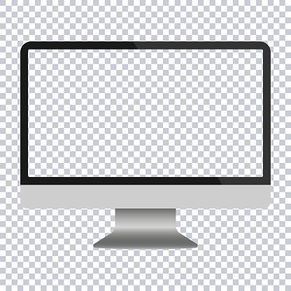 Vector laptop isolated on white background with transparent shadow. Transparent background.