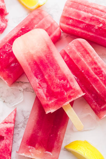 istock Homemade watermelon popsicles with ice 1319524966