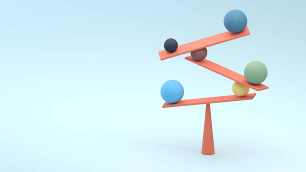 istock Jenga game color block tower with balls 1319526080