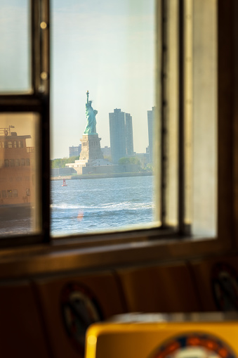 The Statue of Liberty shot from the Staten Island Ferry.