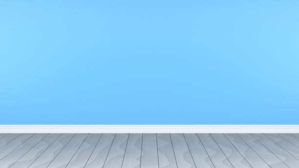 istock Wood Floor with Blue Wall 1319541884