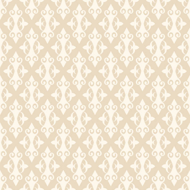 ilustrações de stock, clip art, desenhos animados e ícones de light background pattern with white decorative ornament on a beige background, wallpaper. seamless pattern, texture. vector illustration for design. - abstract backgrounds carpet close up