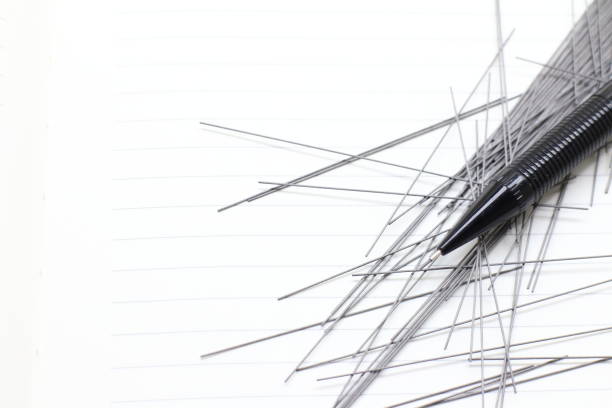 istock Mechanical pencils and scattered cores 1319544076