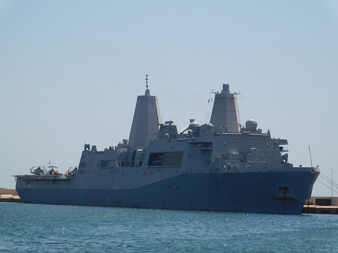 June 9, 2018, Piraeus, Greece.  USS New York. A US Navy landing ship
