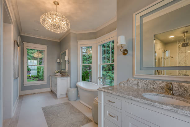 istock Master suite with freestanding bathtub 1319553204