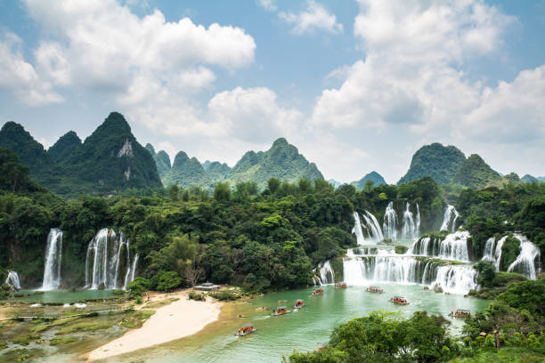 istock Detian waterfall in China 1319554245